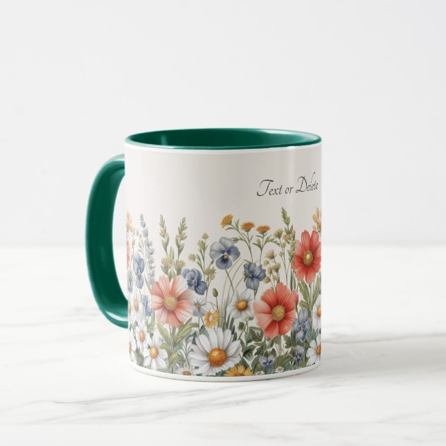 Farbige Wildblumen Tasse (Vorderseite Links)