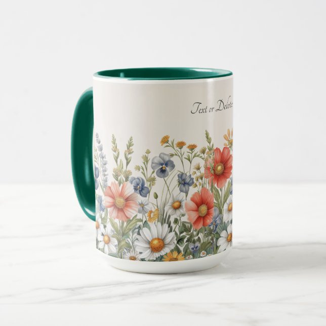 Farbige Wildblumen Tasse (Vorderseite Links)