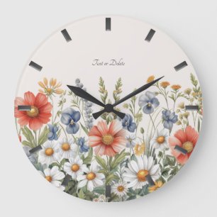 Farbige Wildblumen Uhr
