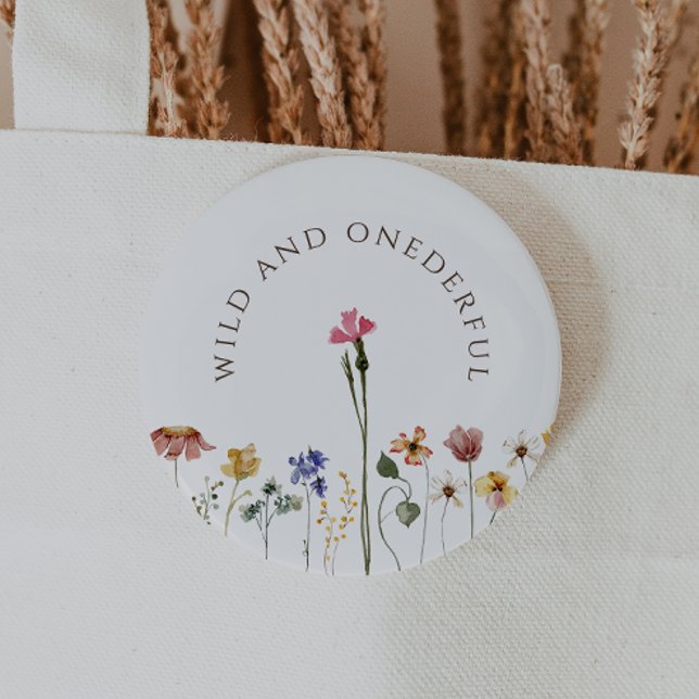 Farbige Wildblumen-Wilde und Wundervolle Geburtsta Button (Von Creator hochgeladen)