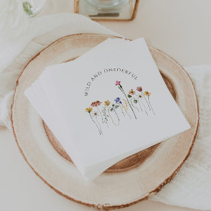 Farbige Wildblumen-Wilde und Wundervolle Geburtsta Serviette