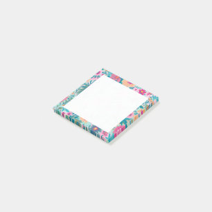 Farbige Wildblumenblüten-Haftnotizen Post-it Klebezettel
