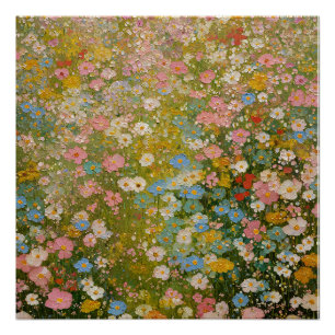 Farbige Wildblumenwiese 2 Poster
