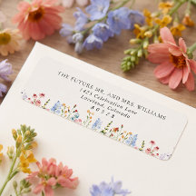 Farbige Wildblumenwiese Hochzeit Rücksendeadresse