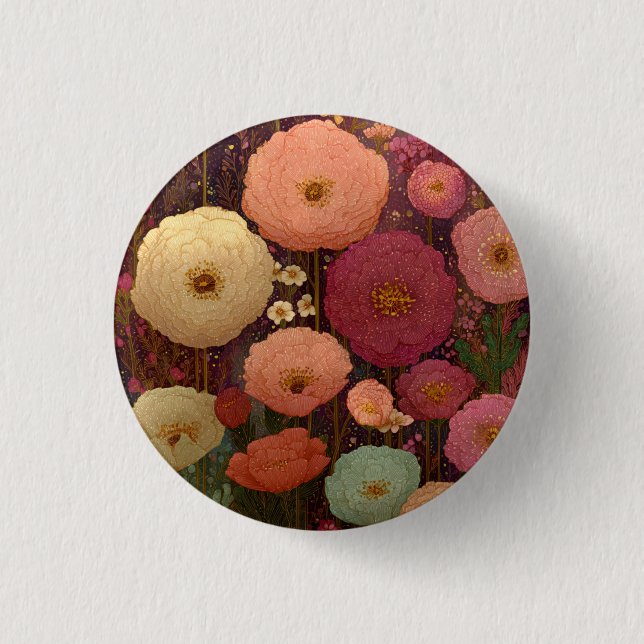 Farbige Wildblumenwiesen 3 Button (Vorderseite)