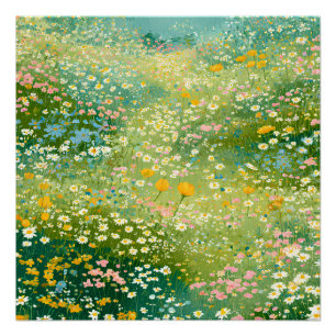 Farbige Wildblumenwiesen Poster