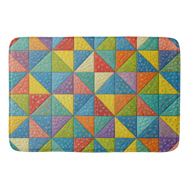 Farbige Windrad-Quilt-Design Badematte (Vorderseite)