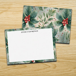 Farbige Winter-Poinsettien-Blume Custom Mitteilungskarte