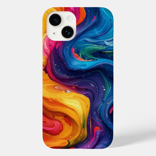 Farbige Wirbel Case-Mate iPhone 14 Hülle (Rückseite)