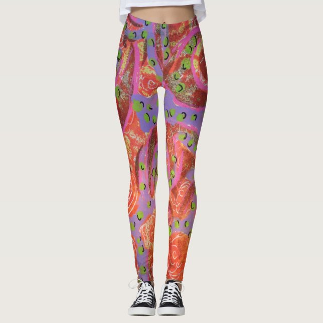 Farbige Wirbel Leggings (Vorderseite)