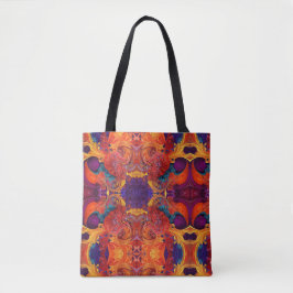 Farbige Wirbel und Blume Paint Pour Design Tasche
