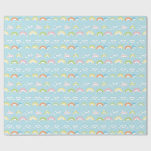 Farbige Wolke und Regenbogen Nahtlos Geschenkpapier