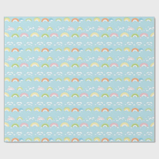 Farbige Wolke und Regenbogen Nahtlos Geschenkpapier