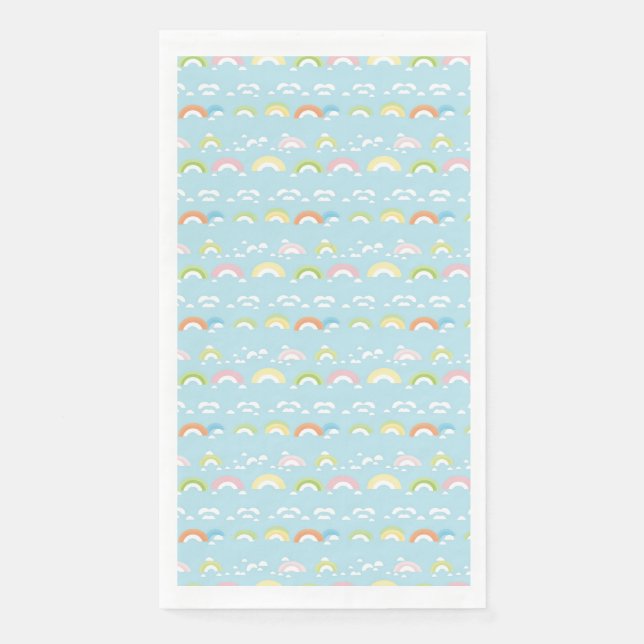 Farbige Wolke und Regenbogen Nahtlos Serviette (Vorderseite)