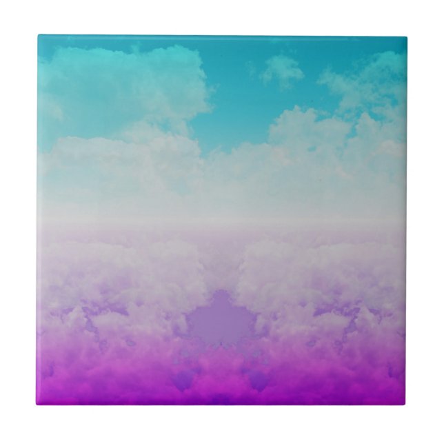 Farbige Wolken Fliese (Vorderseite)