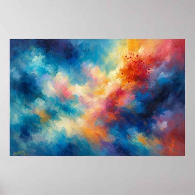 Farbige Wolken in Bewegung Poster (Vorne)
