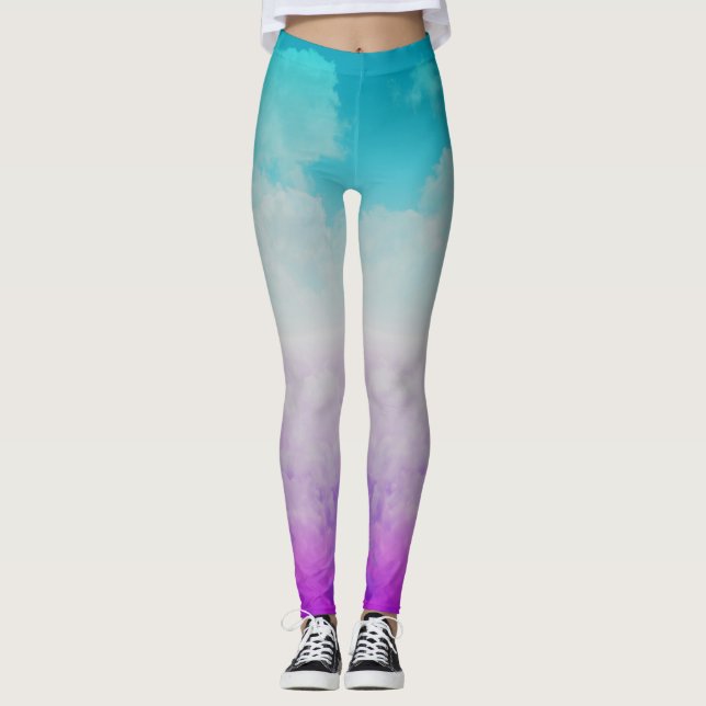 Farbige Wolken Leggings (Vorderseite)