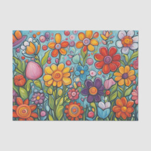 Farbige wunderliche Sommerblumen Seidenpapier