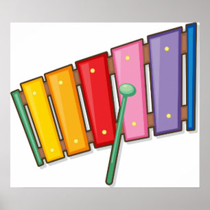 Farbige Xylophon-Musikinstrument Poster