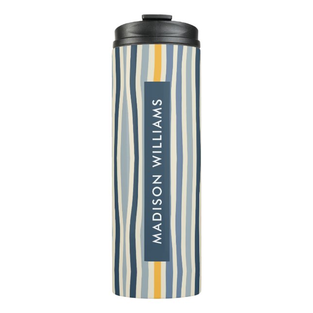 Farbige Zeilen für Skriptmonogramm Thermosbecher (Vorderseite)