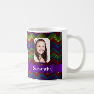 Farbige Zickzack Fotovorlage Kaffeetasse