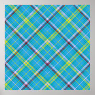 Farbige Zickzack Karierte Tartan texturiert Nahtlo Poster
