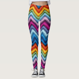 Farbige Zickzack-Leggings Leggings