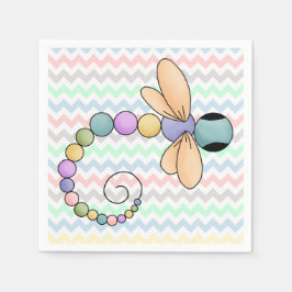 Farbige Zickzack und Dragonfly Paper Napkins Serviette