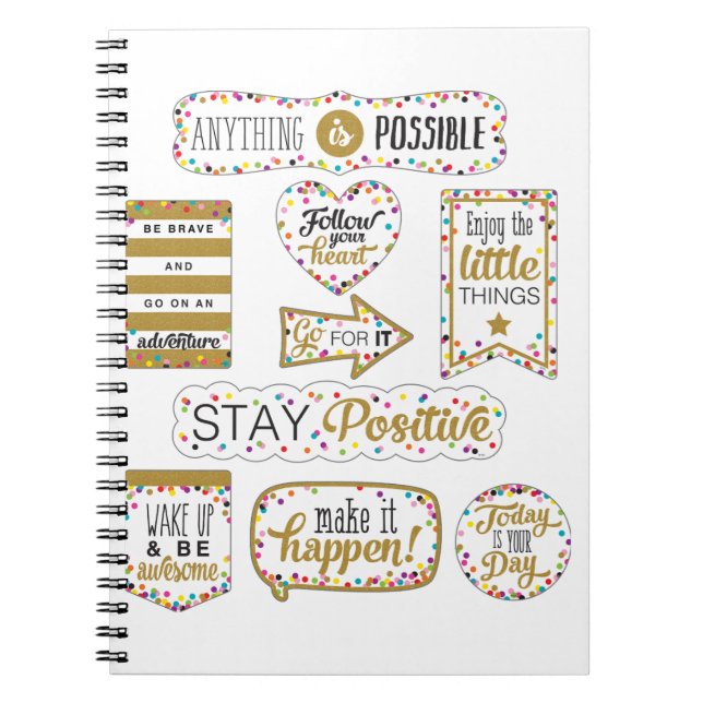 Farbige Zitate der Inspiration Notizblock (Vorderseite)