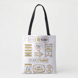 Farbige Zitate der Inspiration Tasche