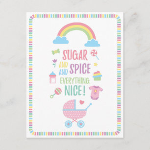 Farbige Zucker- und Spice Girls-Baby-Party Einladung