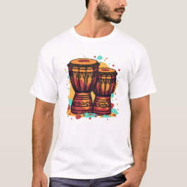 Farbige Zwillings-Djembe-Trommeln T-Shirt
