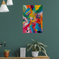 Farbiger abstrakter Acryl-Farbspritzer-Poster | B