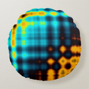 Farbiger abstrakter geometrischer Hintergrund mit  Rundes Kissen