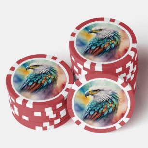 Farbiger Adler Pokerchips