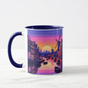 Farbiger Amsterdam-Sonnenuntergang – Holländischer Tasse