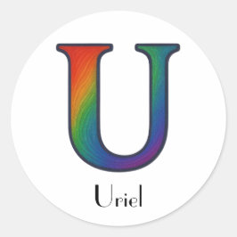 Farbiger Anfangsbuchstabe U Aufkleber