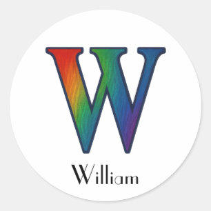 Farbiger Anfangsbuchstabe W Aufkleber