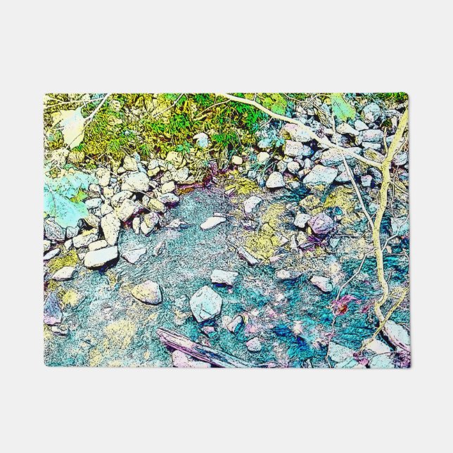 Farbiger animierter Creek Fußmatte (Vorderseite)