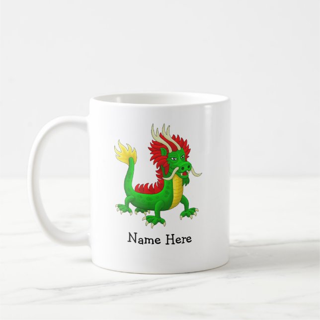 Farbiger asiatischer Drache Kaffeetasse (Links)