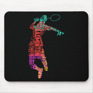 Farbiger Badminton-Spieler-Shuttle-Rackett-Badmint Mousepad