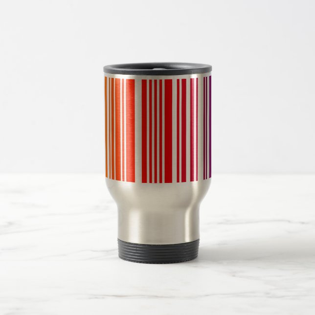 Farbiger Barcode Aluminium Travel Mug Reisebecher (Mittel)