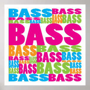 Farbiger Bass Poster
