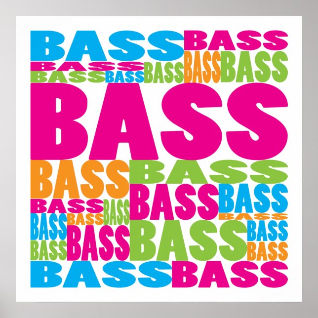 Farbiger Bass Poster (Vorne)
