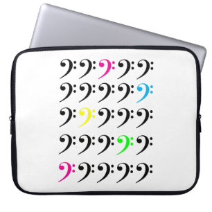 Farbiger Bassschlüssel Neon-Musik-Kunst Laptopschutzhülle
