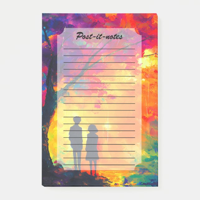 Farbiger Baum der Liebe Post-it Klebezettel (Vorderseite)