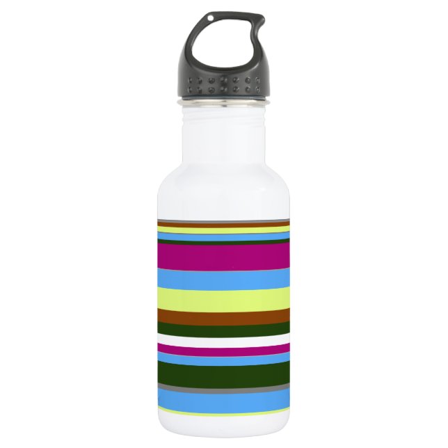 Farbiger, benutzerdefinierter Designerstreifen Edelstahlflasche (Vorderseite)