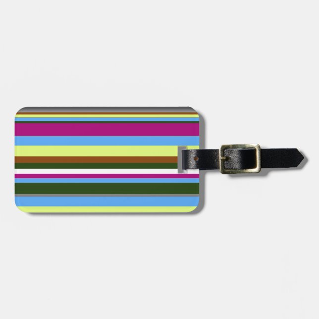 Farbiger, benutzerdefinierter Designerstreifen Gepäckanhänger (Vorderseite horizontal)
