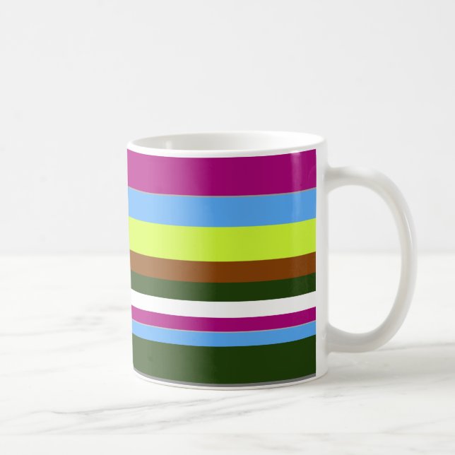 Farbiger, benutzerdefinierter Designerstreifen Kaffeetasse (Rechts)