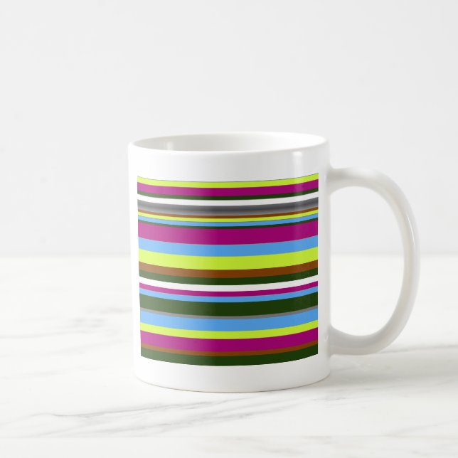 Farbiger, benutzerdefinierter Designerstreifen Kaffeetasse (Rechts)